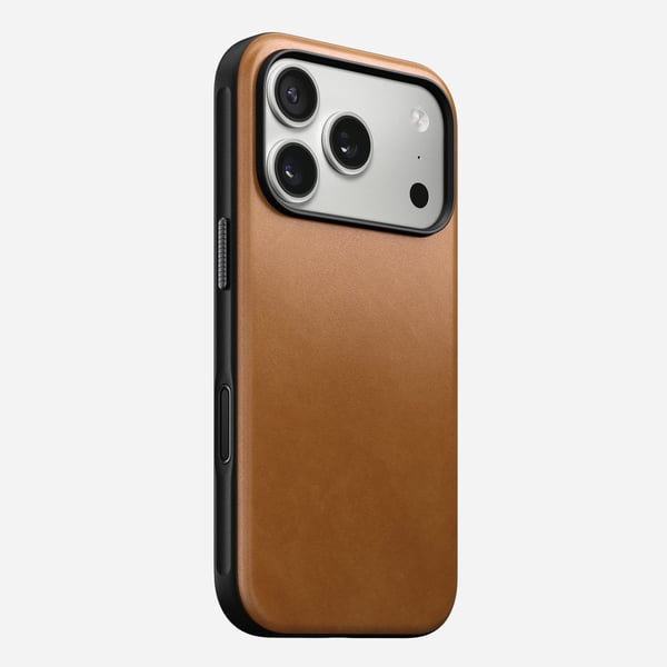 NOMAD Modern Leather Case - lærveske for iPhone 17 Pro kompatibel med MagSafe (engelsk tan-c)