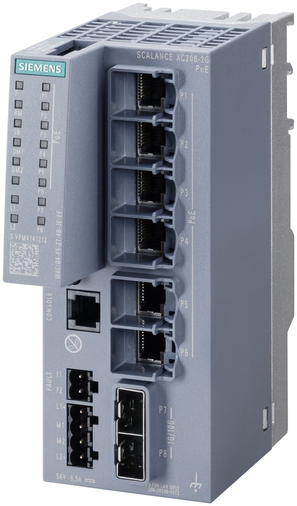 Siemens 6GK5206-2RS00-5AC2 Industrial Ethernet Switch, Hallittu