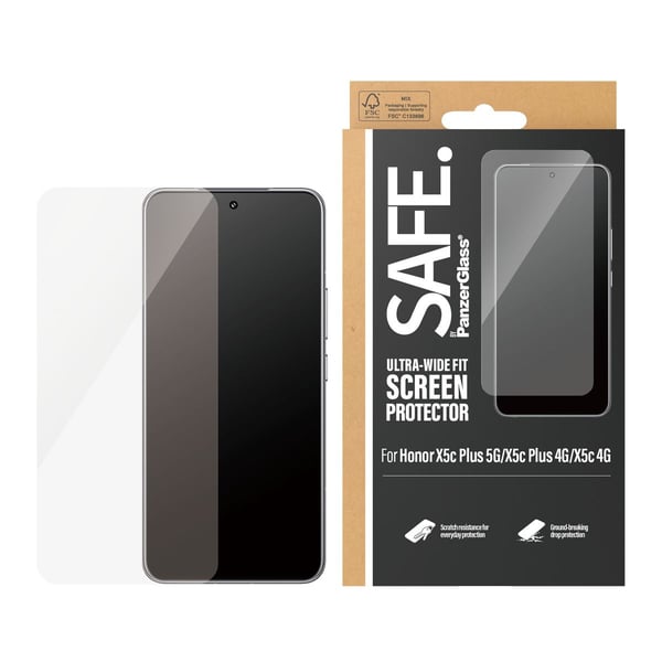 PanzerGlass SAFE. by ® Skjermbeskytter Honor X5c Plus 5G | X5c Plus 4G | X5c 4G | Ultra-Wide Fit, Honor, Honor - X5c Plus 5G, Honor - X5c Plus 4G, ...