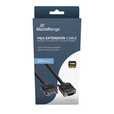 MediaRange MRCS249, 2 m, VGA (D-Sub), VGA (D-Sub), Hankjønn, Hunkjønn, Svart