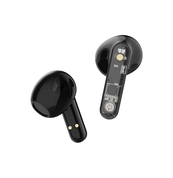 Streetz T150 TWS earphones, Transparent, Black, Langaton, Puhelut/Musiikki, 20 - 20000 Hz, 37 g, Kuulokkeet, Musta