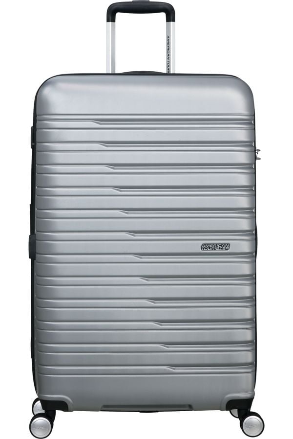American Tourister Flashline, Vaunu, Kova kuori, Hopea, Sky Silver, 4 renkaita, TSA-yhdistelmäluko