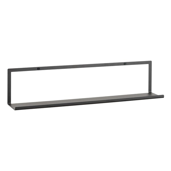 Gallerihylde i metal 7,5 x 45 cm sort