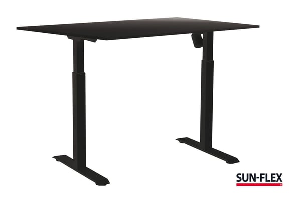 SUN-FLEX®EASYDESK ADAPT l, Traffic Black, sort laminat, 140*80 cm