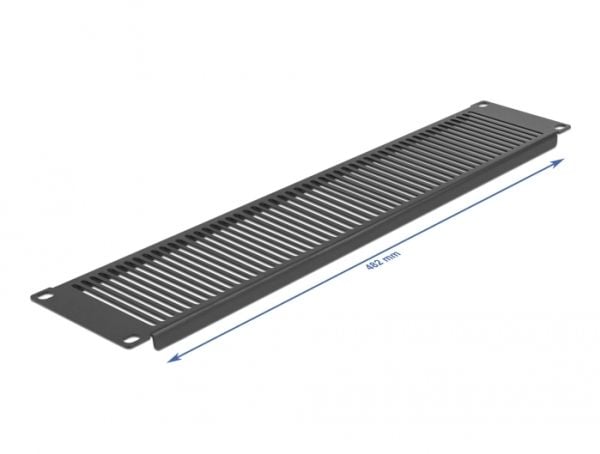 Delock - Rackpanel - svart - 2U - 19"