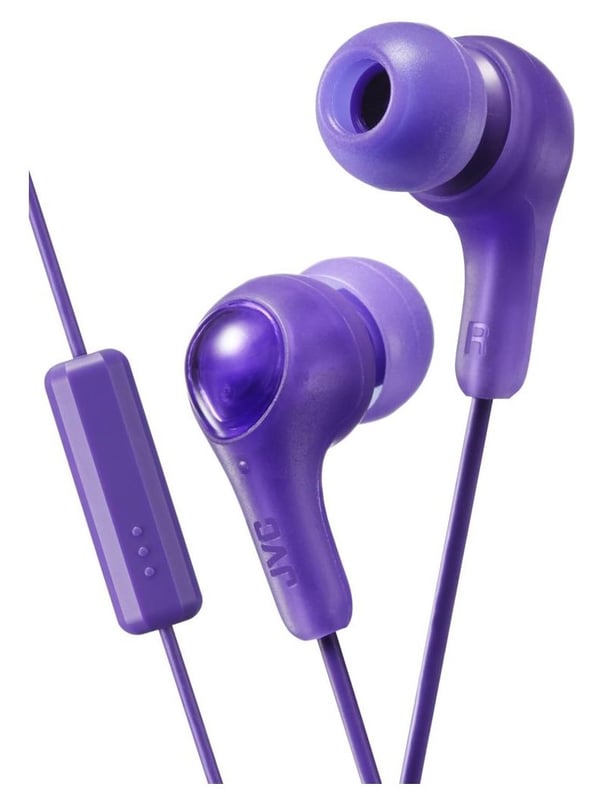 JVC HA-FX7M Gumy PLUS - Ørepropper med mikrofon - i øret - kablet - lydisolerende - plum violet