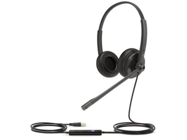 Yealink UH34 Dual - Hodesett - on-ear - kablet - USB - svart - Certified for Microsoft Teams