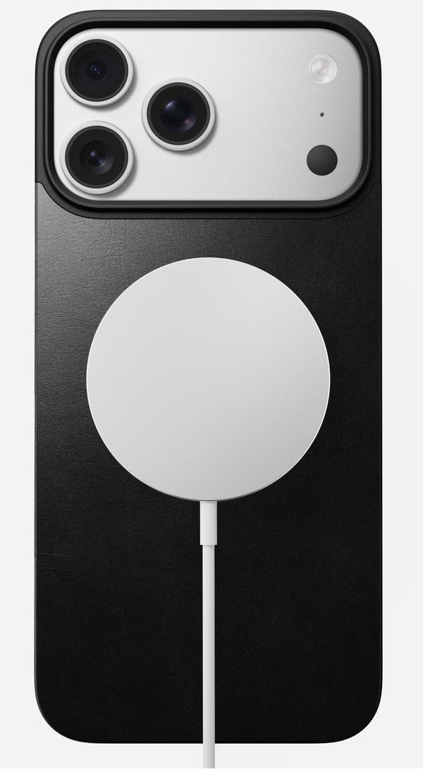 NOMAD Magneettinen nahkaselkä - Magneettinen päällyste iPhone 17 Pro Max -puhelimelle, joka on yhteensopiva MagSafen kanssa| Horween-nahka (musta)