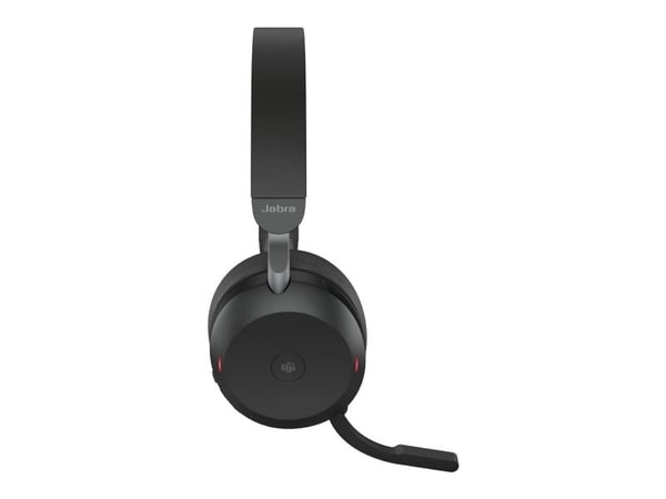 Jabra Evolve2 75 - Hodesett - on-ear - Bluetooth - trådløs - aktiv støydemping - USB-A - lydisolerende - svart - med ladestativ - Certified for Mic...