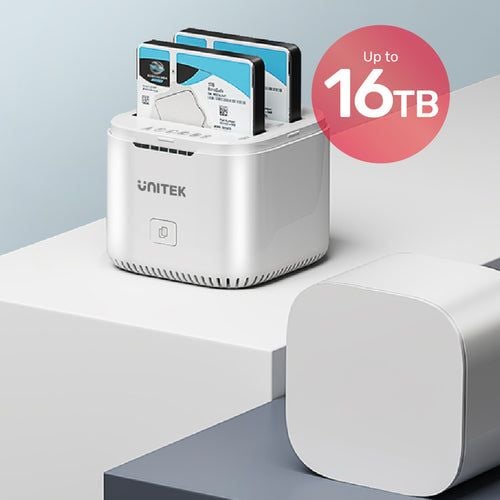UNITEK SyncStation Marshmallow 2.5, HDD, SSD, Serial ATA II, Serial ATA III, 2.5", 6 TB, USB 3.2 Gen 2 (3.1 Gen 1) Type-C, Valkoinen
