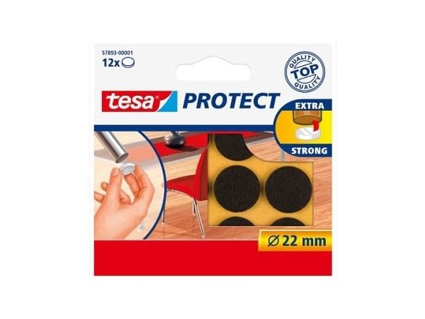 Filtpuder tesa® hvide Ø22 mm 12stk/pak - (12 stk.)