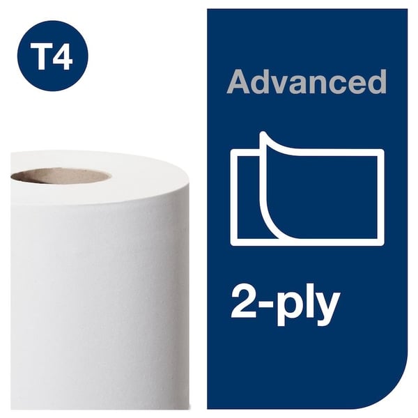 Toiletpapir Tork T4 Advanced 2-lags 34,7 m hvid - (24 ruller pr. karton)