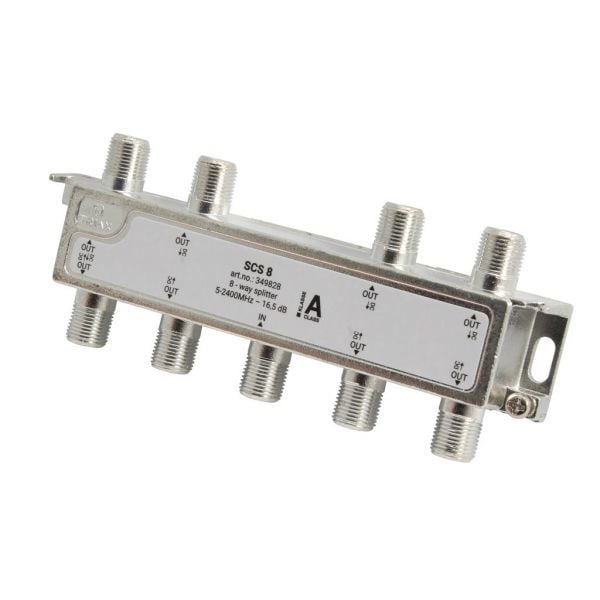 Triax SCS 8, Kaapelin jakaja, 75 O, 5 - 2400 MHz, Harmaa, Naaras, F-Type