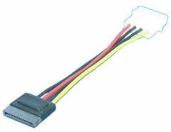LogiLink CS0003, 0,15 m, SATA 15-nastainen, Molex (4-nastainen), uros, naaras, suora liitin