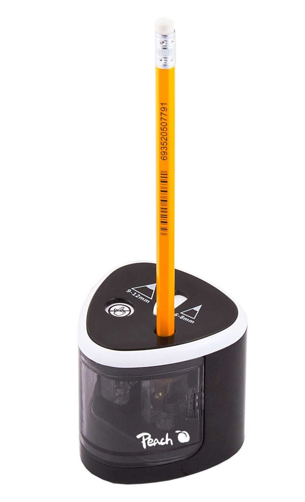 Peach PO102 - Elektrisk blyantspisser - triangle - 2 hull - svart