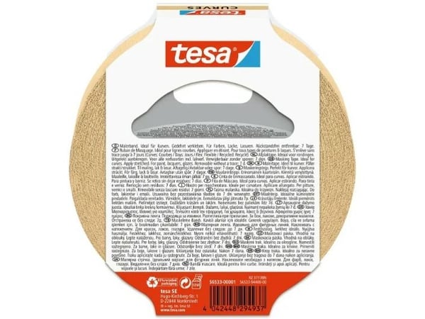 tesa KURVEN maskeringstape 25 m x 25 mm 56533-00001-02, beige