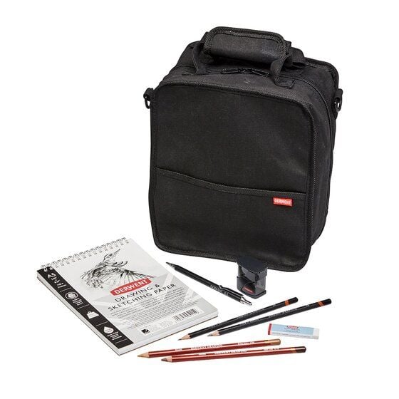 Derwent Carry All Bag - kan holde 132 blyanter + lynlås rum + A5 blok - leveres uden indhold