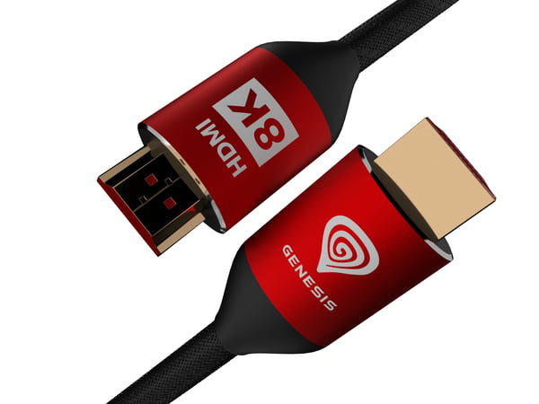GENESIS HDMI-kabel 3 m 8k PS5, 3 m, HDMI typ A (standard), HDMI typ A (standard), 48 Gbit/s, svart, röd