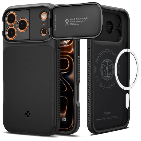 Spigen Optik Armor (MagFit), Suojus, Apple, iPhone 17 Pro, 16 cm (6.3"), musta