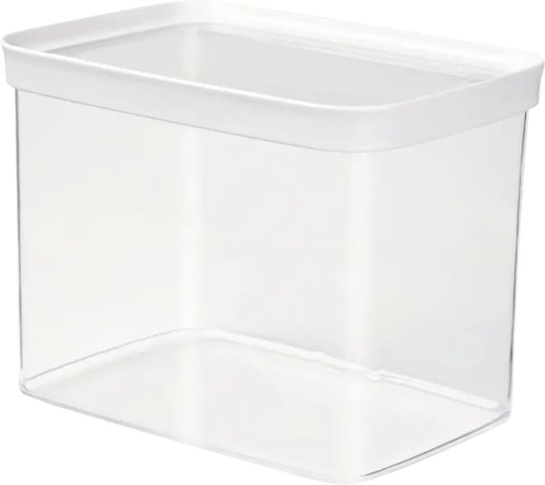 emsa tørr oppbevaringsbeholder OPTIMA, rektangulær, 4,4 liter transparent/hvit, friskhetsforsegling, BPA-fri, plast - 1 stk (3110600901)