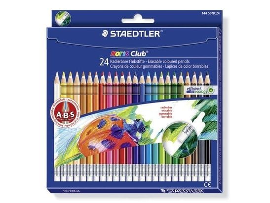 STAEDTLER Noris Club 144 50 - Fargeblyant - assorterte farger - med viskelær (en pakke 24)