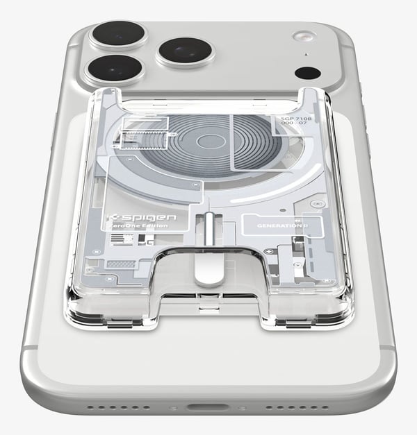 Spigen Ultra Hybrid Zero One V2, Kortholder, Hvit, Polykarbonat (PC), Termoplastisk polyuretan (TPU), Apple, Apple - iPhone 12 or newer or with Mag...