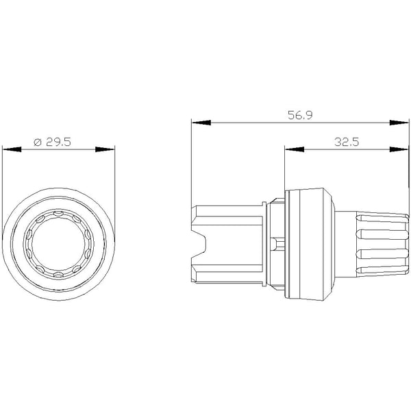 Siemens 3SU10000HC100AA0 3SU1000-0HC10-0AA0 Pysäytyspainike Painike Musta 1 kpl