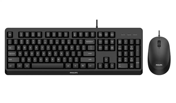 Philips SPT6207BL/00 tastatur- og musesett, USB, kablet QWERTY, svart