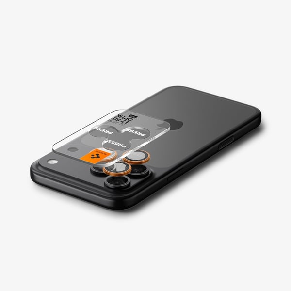 Spigen Optik Pro EZ Fit, Apple, iPhone 17 Pro, Fallsäker, Reptålig, Orange, 2 styck