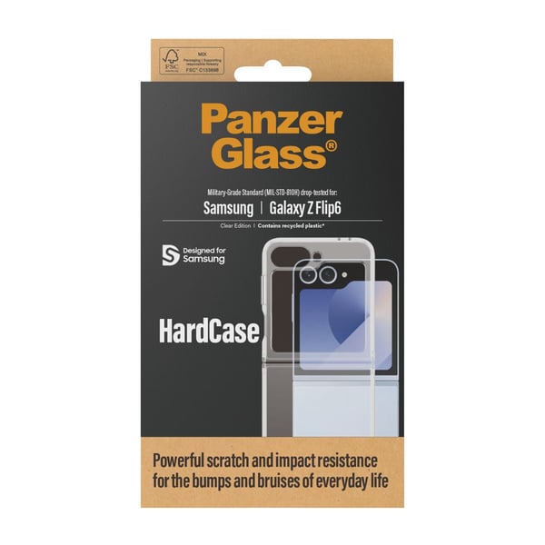 PanzerGlass HardCase - Baksidesskydd för mobiltelefon - polykarbonat, termoplastisk polyuretan (TPU) - transparent - för Samsung Galaxy Z Flip6