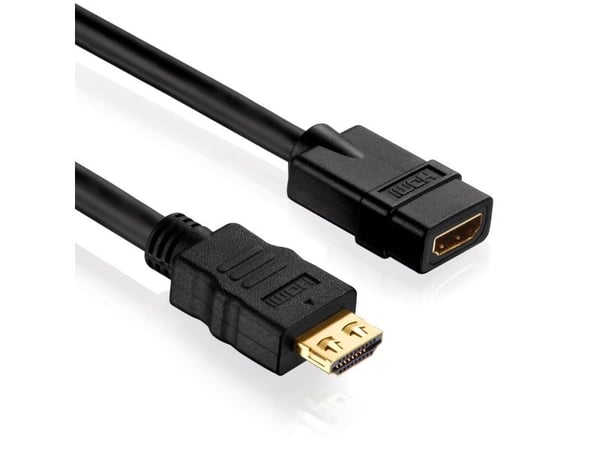 Purelink PureInstall PI1100 High Speed - HDMI-forlengelseskabel med Ethernet - HDMI hann til HDMI hunn - 50 cm - trippel beskyttelse - svart - 4K-s...