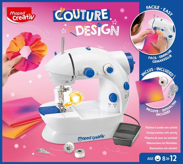 Kartlagt symaskin COUTURE DESIGN, inkludert tilbehør materiale for å lage et hårslips inkludert, - 1 stk (907402)