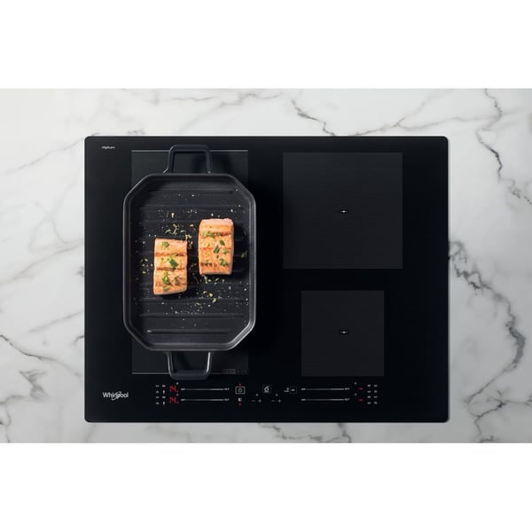 Whirlpool WF S7560 NE, Musta, Kiinteä, 60 cm, Keittoalueinduktioliesi, Keraaminen, 4 alue(tta)