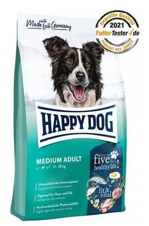 Happy Dog fit & vital - Medium Adult, Voksen, Medium (11 - 25 kg), Egg, Fisk, Lam, Fjærfe, Laks