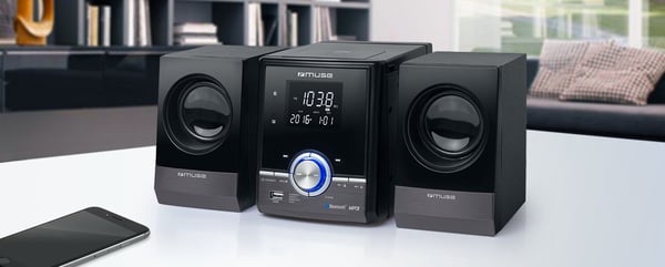Muse M-38 BT, Kodin mikroaudiojärjestelmä, Musta, 1 levyt, Kiina, 10 W, FM