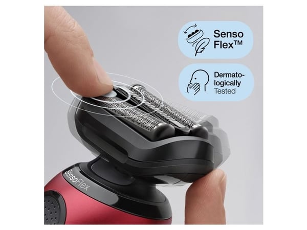 Braun Series 6 61-R1200s parranajokone märkä-/kuivakäyttö 50 min, musta/punainen