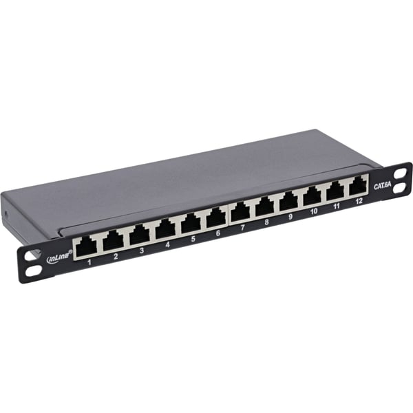 InLine 10\ patch field Cat.6A 0.5HE 12-fold sort RAL9005 ( 76819S )"