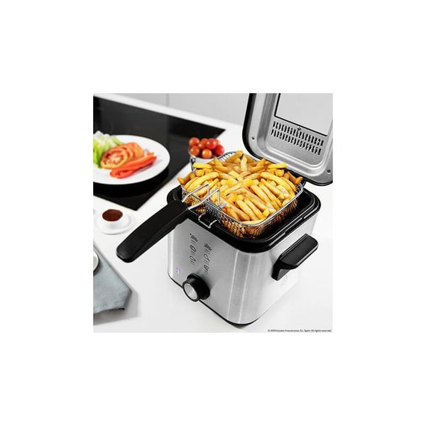 Cecotec CleanFry Infinity 1500, Frityrkoker, 1,5 l, 190 °C, Single/enkelt, Rustfritt stål, Knapper