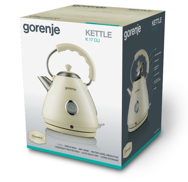 Gorenje Classico K17CLI - Vattenkokare - 1.7 liter - 2200 W - champagne