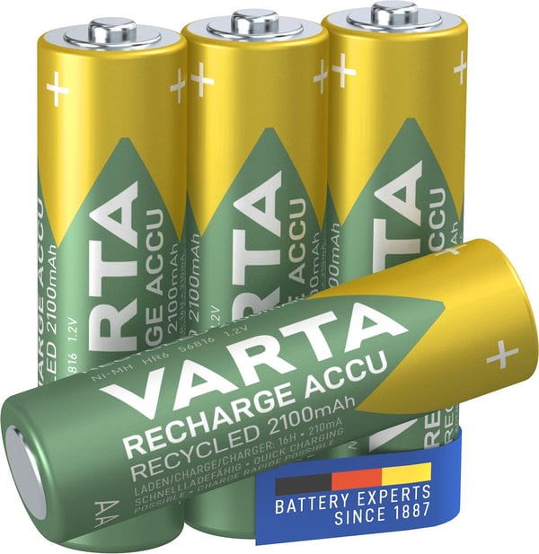 Varta 56816 AA-paristot 2100 mAh, 4 kpl:n pakkaus, Recharge Accu Recycled