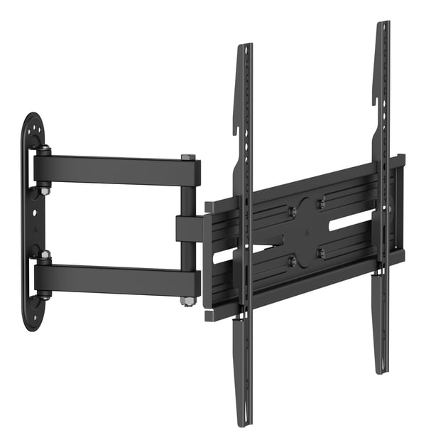 DELTACO - Monteringssats (väggfäste) - fullständig rörelse - för böjd/platt panel - 3-way, tilt, swivel, up to 35 kg - svart - skärmstorlek: 37"-70"