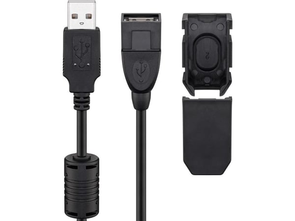 Goobay 93284, 2 m, USB A, USB A, USB 2.0, Hane/Hona, Svart