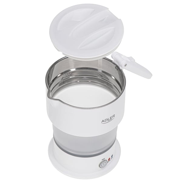 Adler AD 1377W, 0,6 l, 600 W, Vit, Plast, Silikon, Rostfritt stål, Sladdlös, Hålla sig varm funktion