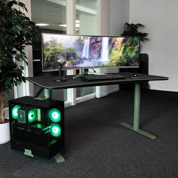 Arozzi Arena Gaming Desk - Medium - Forest Green