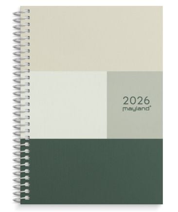A6 ugekalender tværformat tekstilpræg 2026