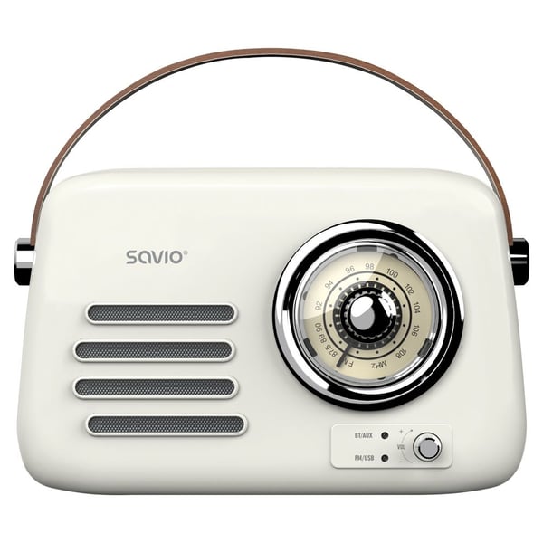 Savio RS-02, Bärbar, Analog, FM, 87,5 - 108 MHz, 3 W, Vit