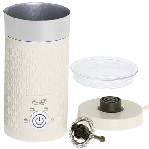 Adler AD 4495, Automatisk mjölkskummare/värmare, Beige, 130 ml, 300 ml, Varm & Cold, Knappar
