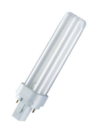 Osram DULUX, 10 W, G24d-1, 10000 timer, 600 lm, Varm hvit