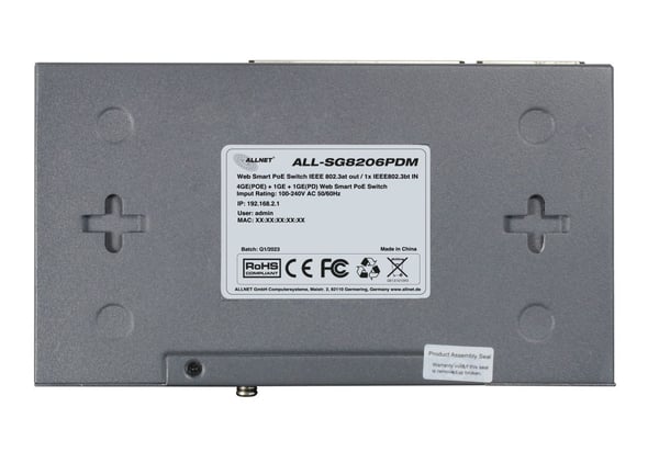 ALLNET ALL-SG8206PDM administrerbar nettverksswitch 6-port Gigabit 4x PoE