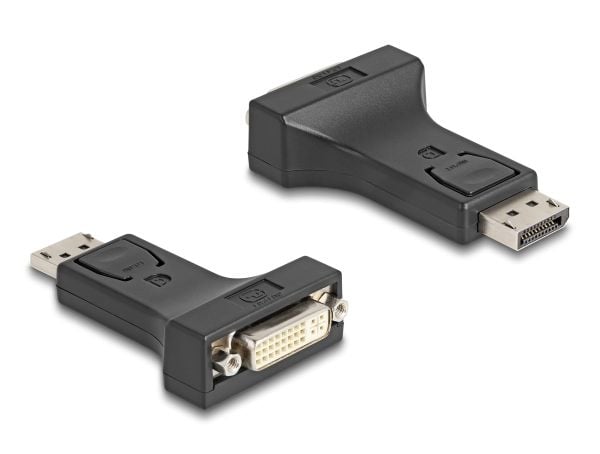 Delock - Videokort - dubbel länk - DisplayPort (hane) till DVI-I (hona) skruvbar - DisplayPort 1.1 - passiv - svart